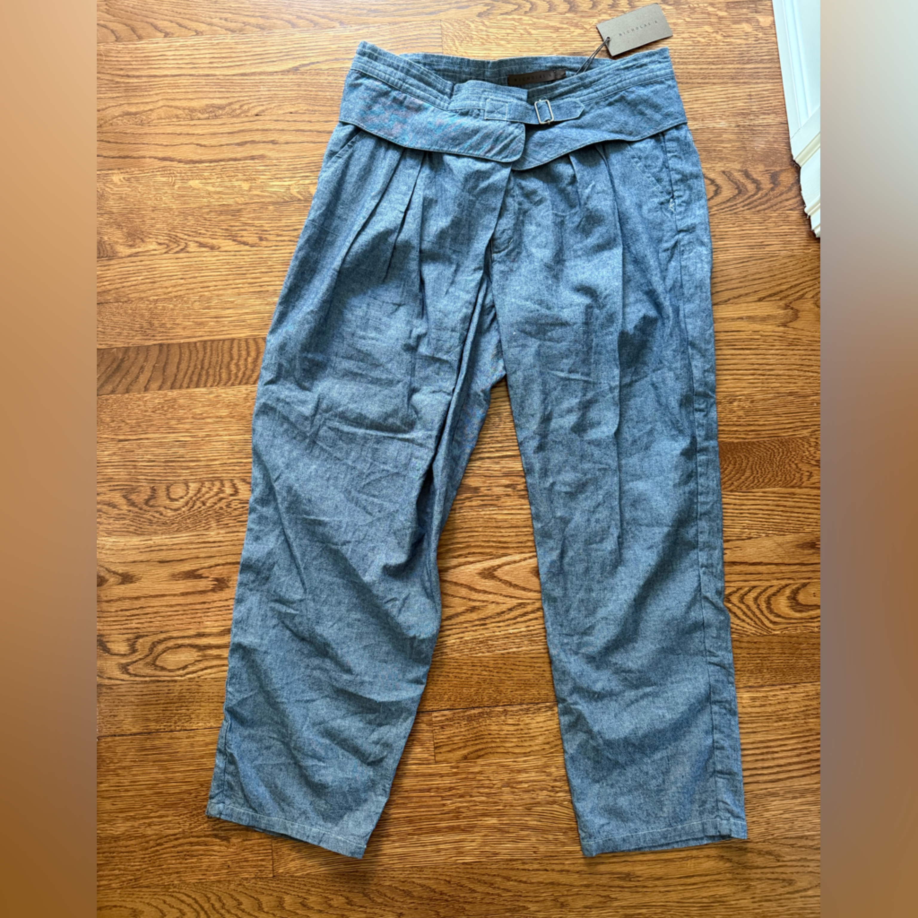 Nwt Nicholas K Miro Pants Linen Pleated High Rise Relaxed Ethical Sustainable 6